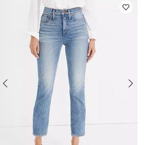 MADEWELL Perfect Vintage Jean, Light/Medium wash, Raw Hem, Size 26